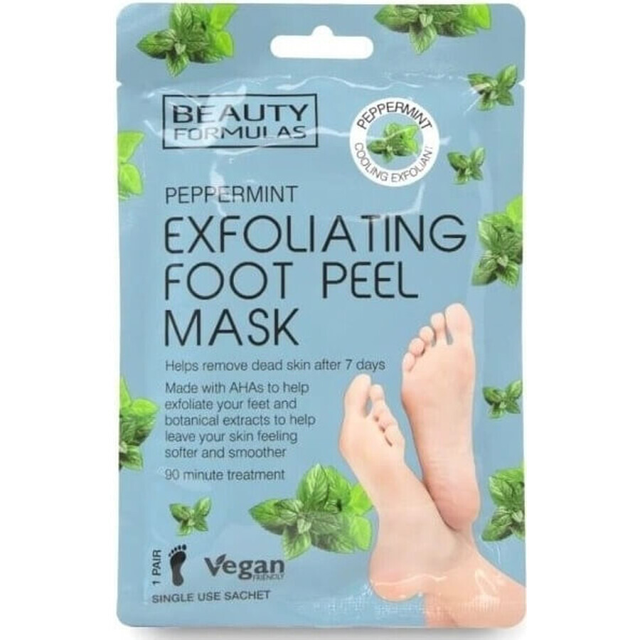 Beauty Formulas Exfoliating foot mask with peppermint 1×1 pc, foot mask