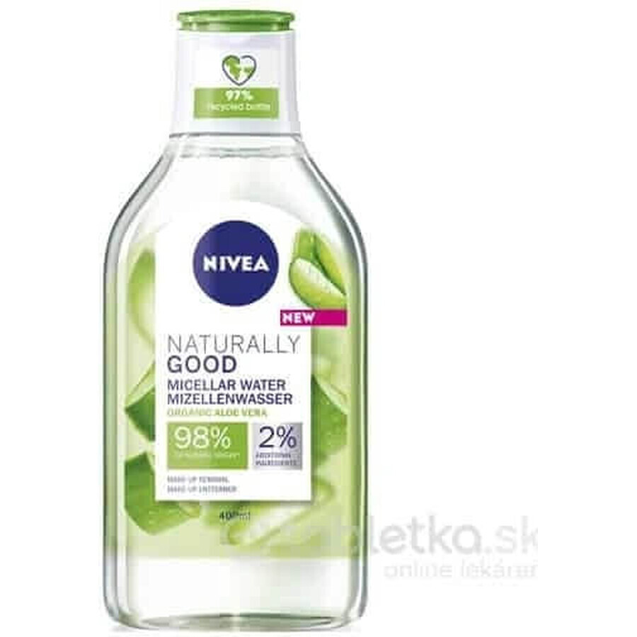 NIVEA Apă micelară Naturally Good 1×400 ml, apă micelară