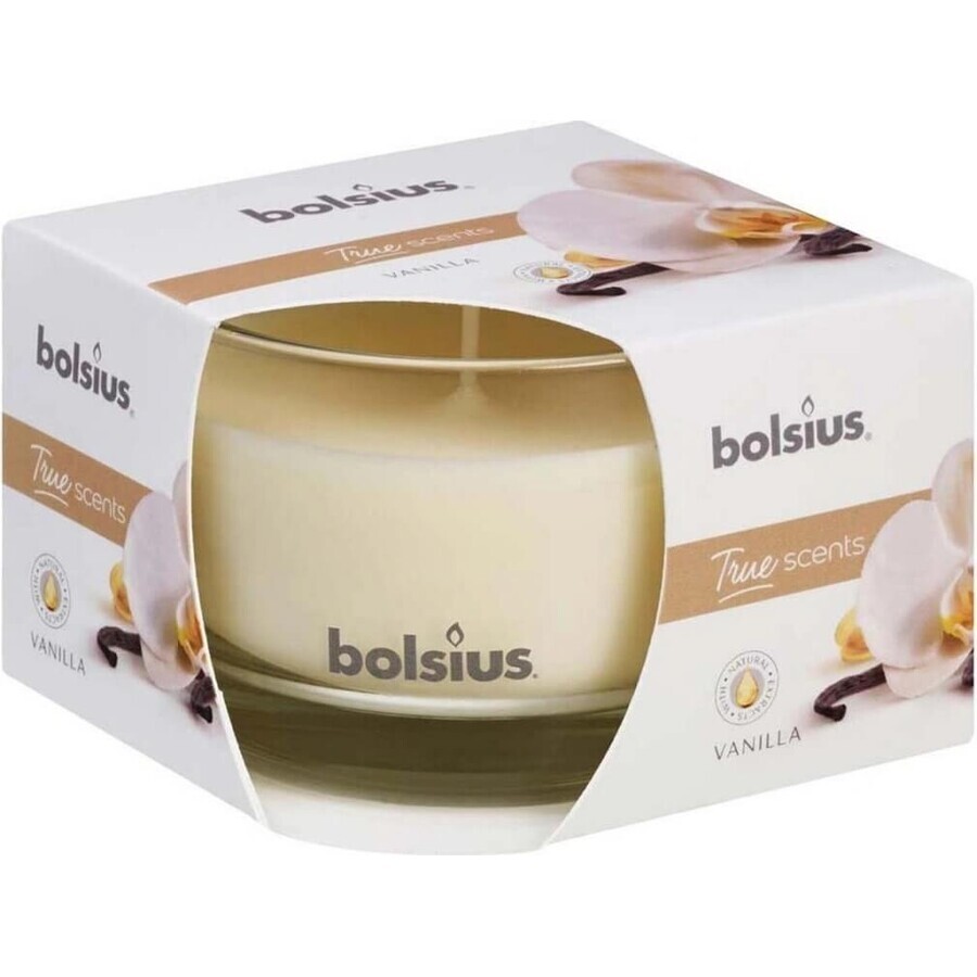 Bolsius Aromatic 2.0 Glazen Fles 80x50mm Vanille, geurkaars 1×1 st, geurkaars