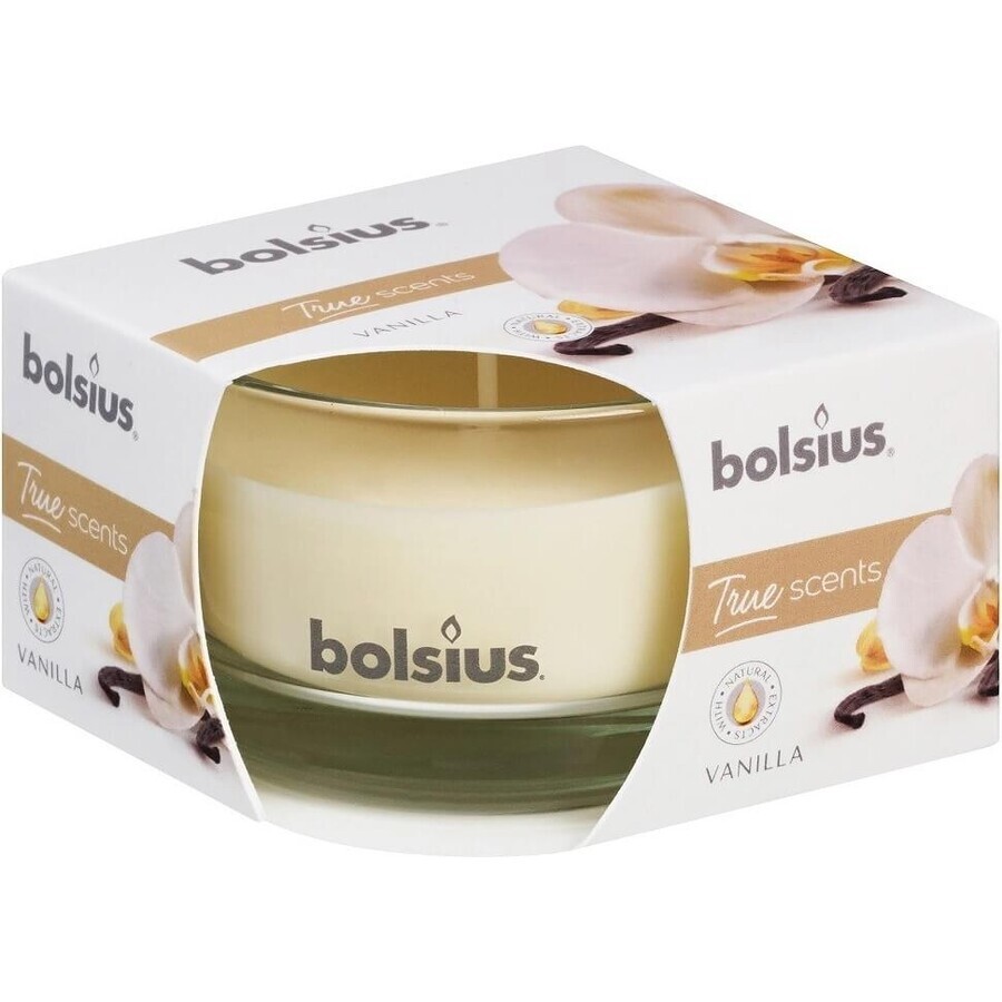 Bolsius Aromatic 2.0 Glazen Fles 80x50mm Vanille, geurkaars 1×1 st, geurkaars