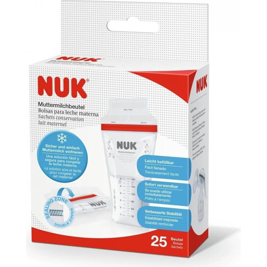 NUK breast milk bags 1×25 pcs, milk bags