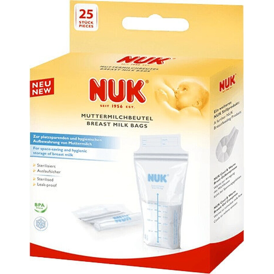 NUK breast milk bags 1×25 pcs, milk bags