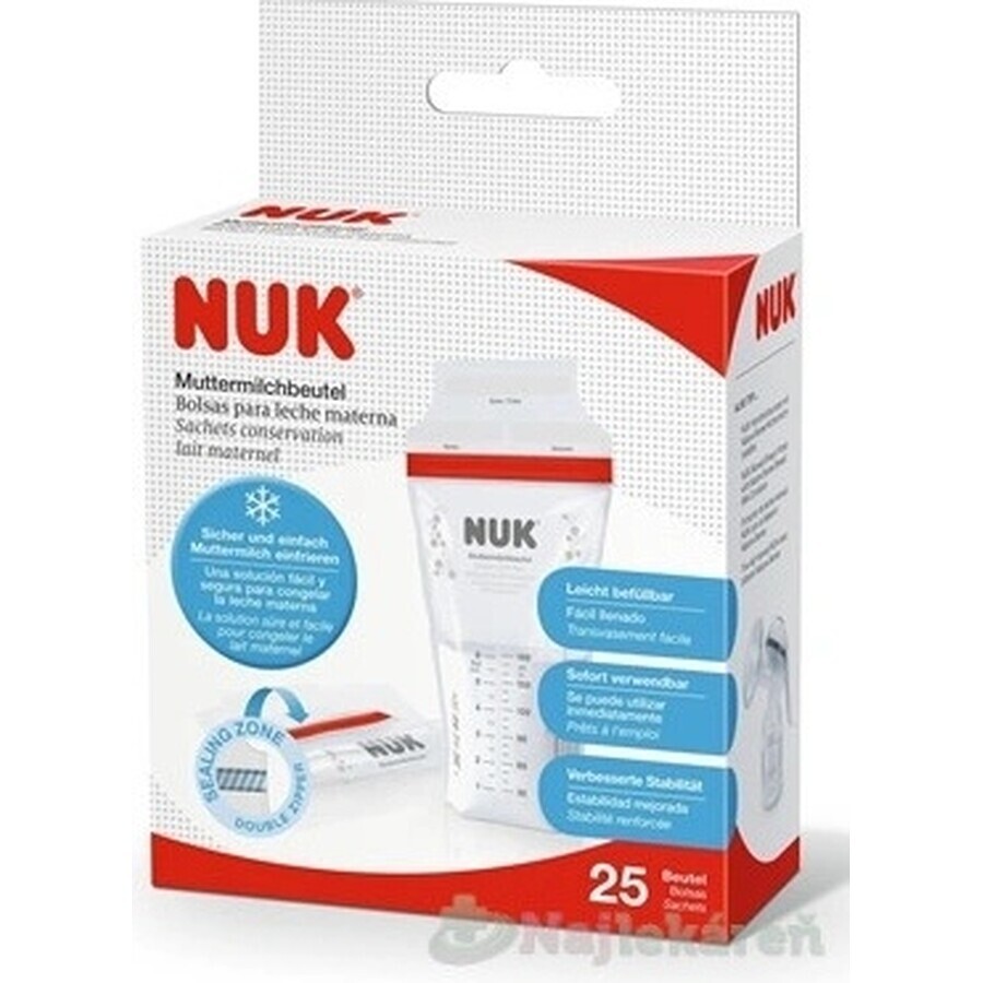 NUK breast milk bags 1×25 pcs, milk bags