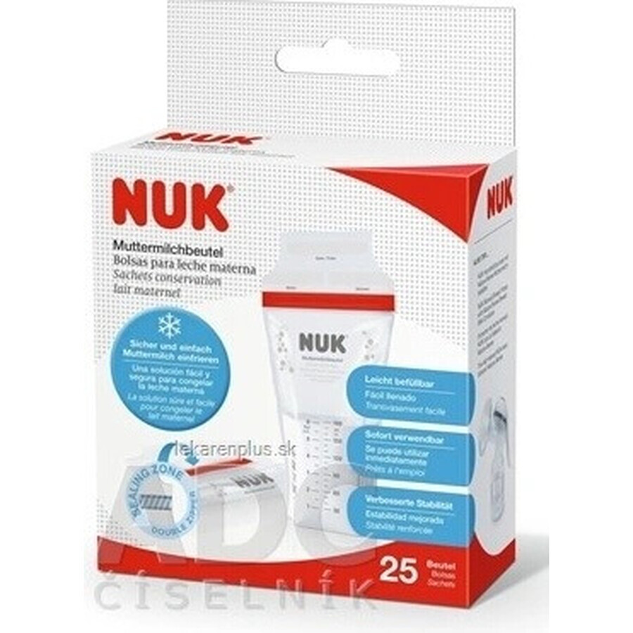 NUK breast milk bags 1×25 pcs, milk bags