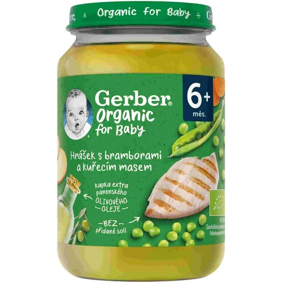 Gerber Merienda ecológica de carne y verduras 1×190 g, merienda