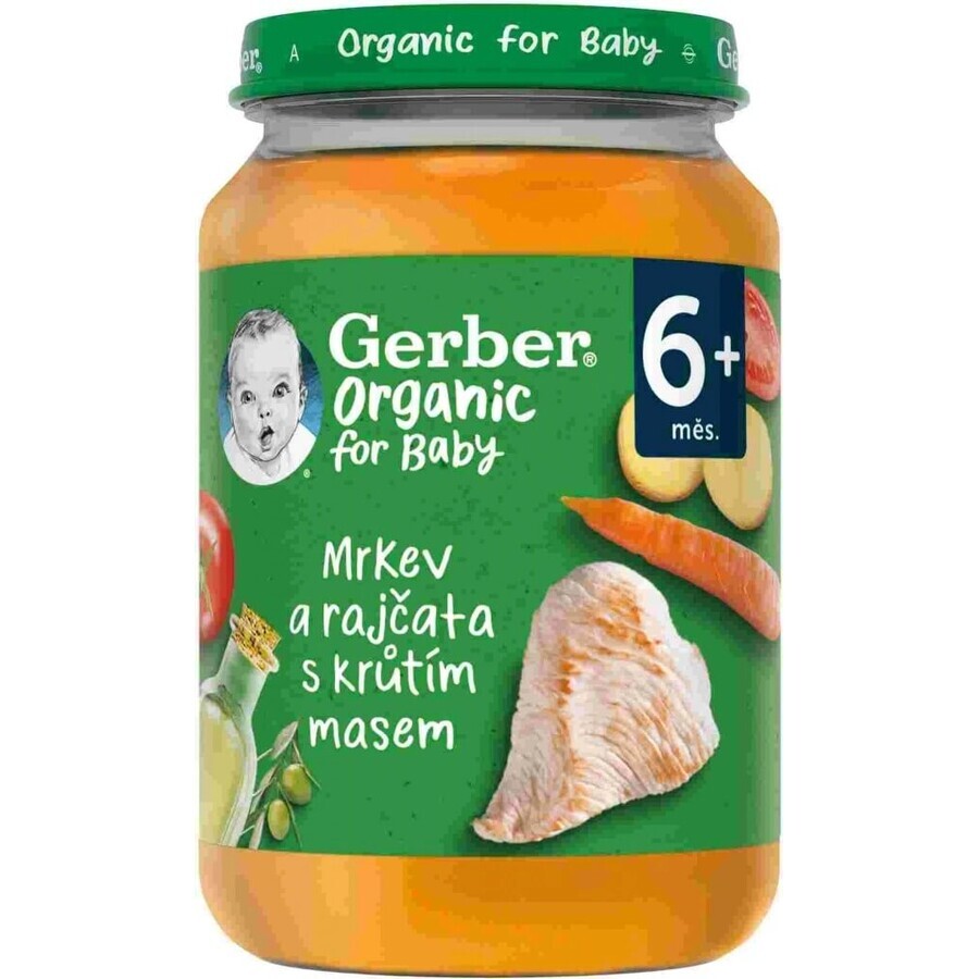 Gerber Merienda ecológica de carne y verduras 1×190 g, merienda