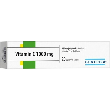 GENERICA Vitamine C 1000 mg 1×20 tbl, vitamine C