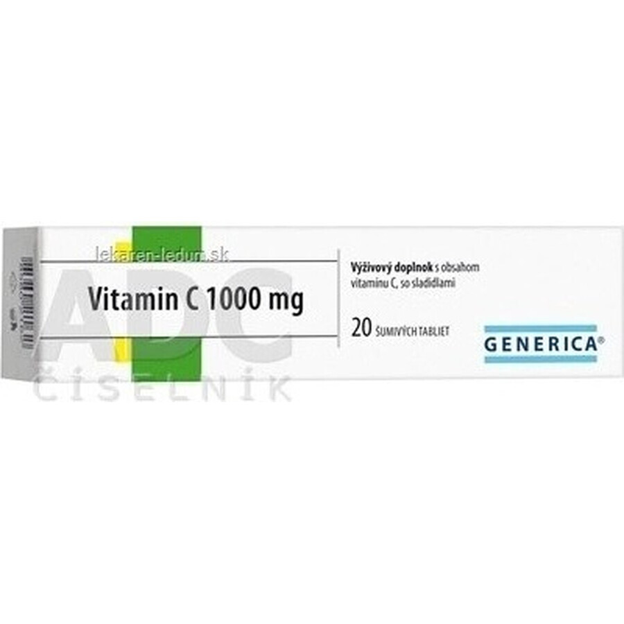 GENERICA Vitamine C 1000 mg 1×20 tbl, vitamine C