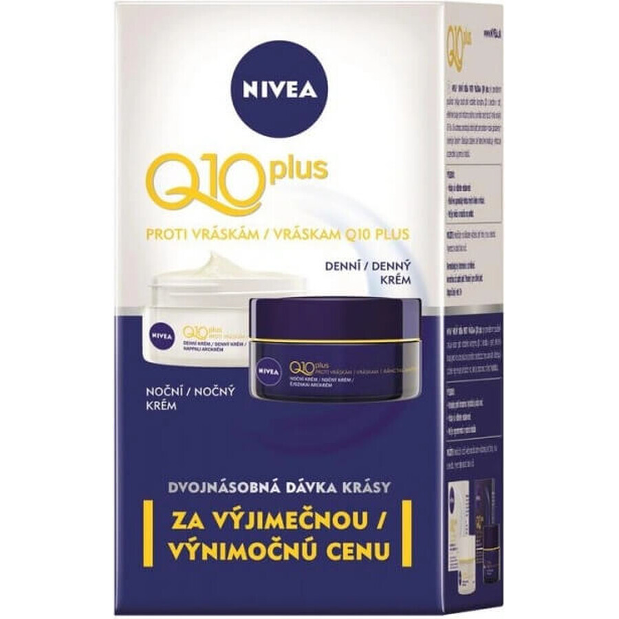 NIVEA Q10 POWER DUO Verstevigende Dag- en Nachtcrème 2×50 ml, Verstevigende Crème