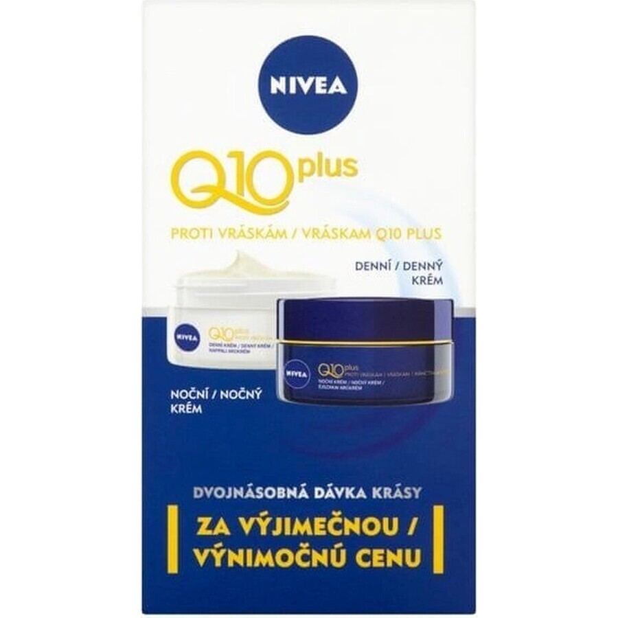 NIVEA Q10 POWER DUO Verstevigende Dag- en Nachtcrème 2×50 ml, Verstevigende Crème