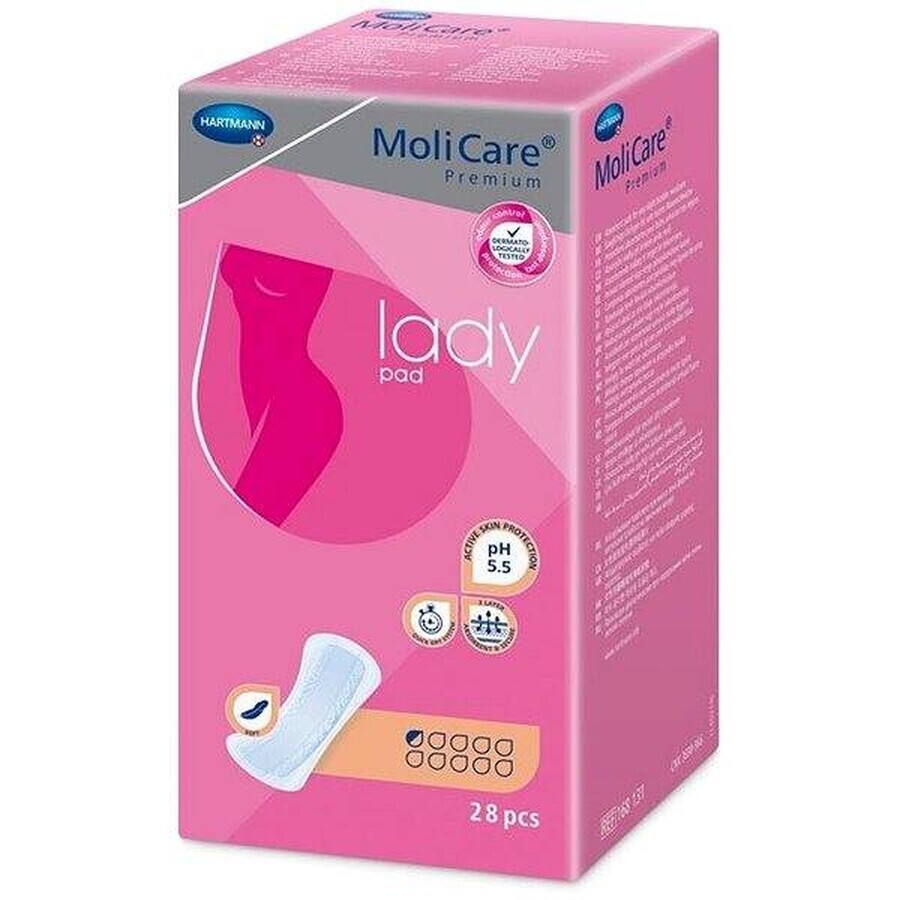 MoliCare Women's Premium 0.5 gouttes 1×28 pcs, serviettes pour incontinence