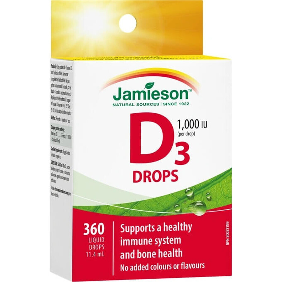 Jamieson Vitamine D3 1000 IU gouttes 1000IUE 1×11,4ml