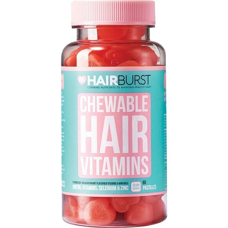 HAIRBURST chewable vitamine de cauciuc pentru păr în formă de inimă 1×60 buc, vitamine masticabile