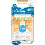 OPTIONS DU Dr BROWN+ NIVEAU 2 1×2, col large, silicone, 3M+.