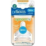 OPTIONS DU Dr BROWN+ NIVEAU 2 1×2, col large, silicone, 3M+.