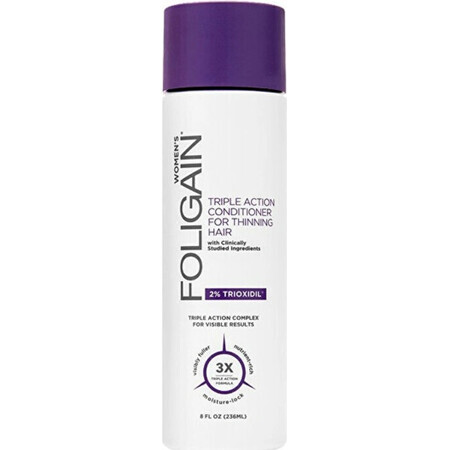 Foligain Triple Action Anti-Hair Loss Conditioner cu 2% Trioxidil pentru femei 236ml 1×236 ml, balsam împotriva căderii părului