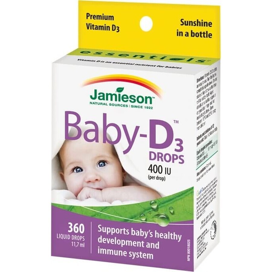 JAMIESON BABY-D3 VITAMIN D3 VITAMIN D3 400 IU CAPS 1×11,7 ml, Nahrungsergänzungsmittel