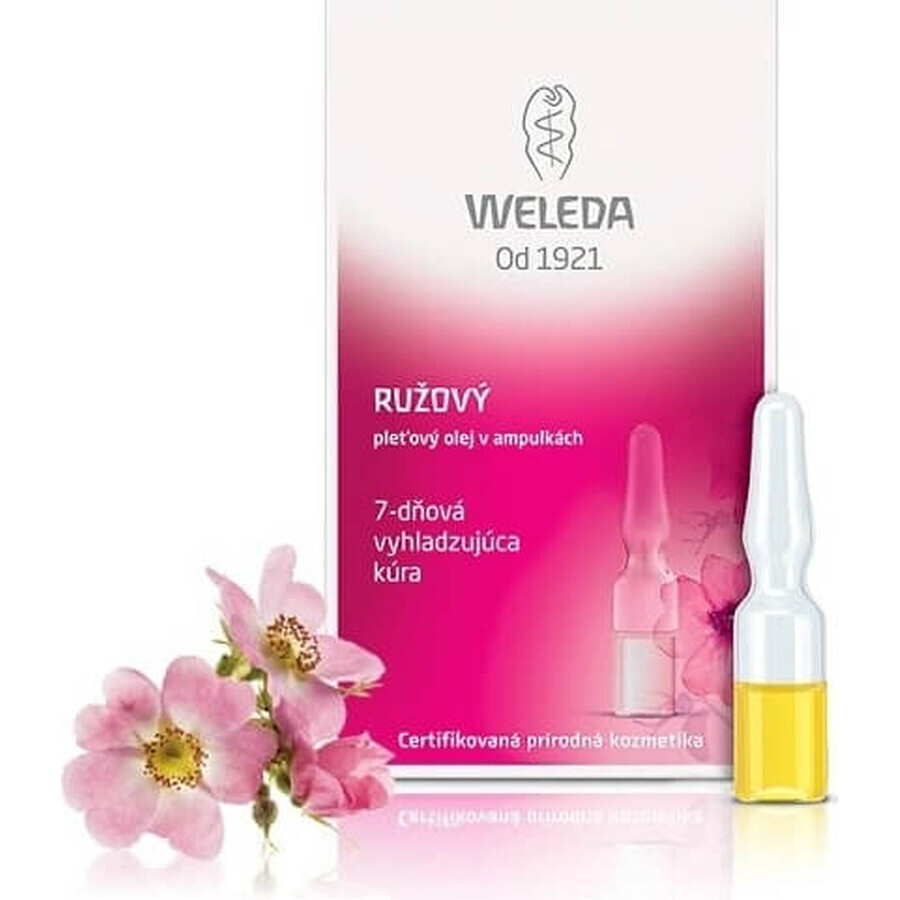 Olio per il viso WELEDA ROSE in fiale 7×0,8 ml, olio per il viso in fiale