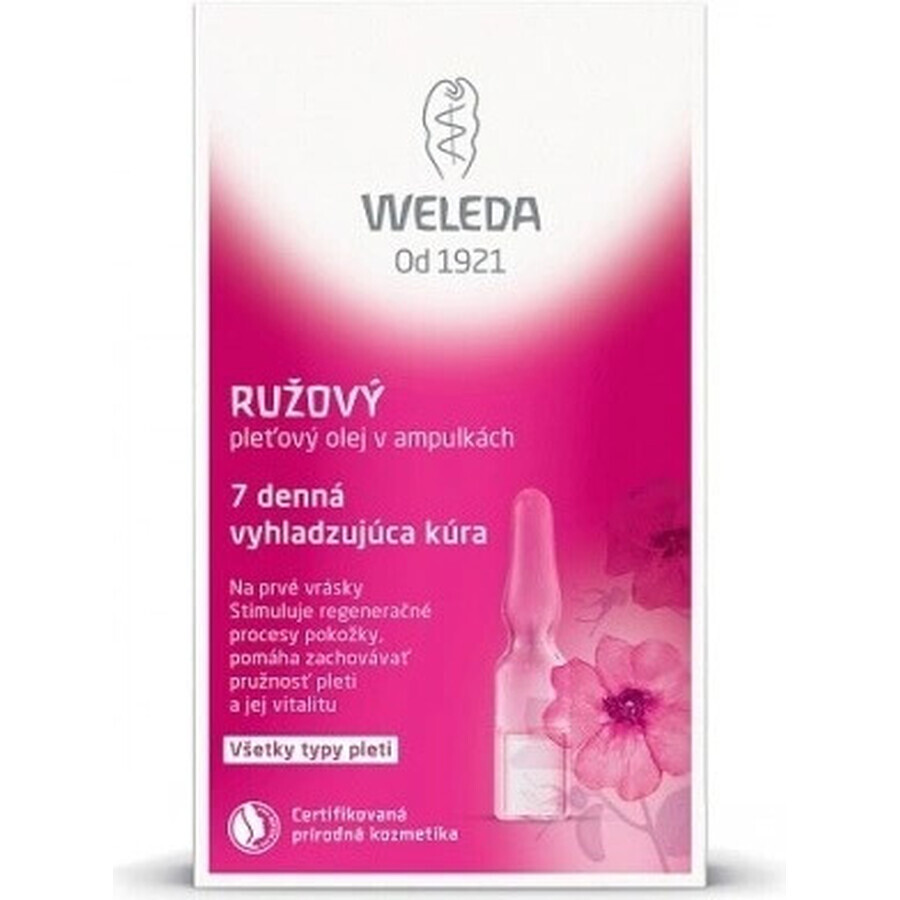 Olio per il viso WELEDA ROSE in fiale 7×0,8 ml, olio per il viso in fiale