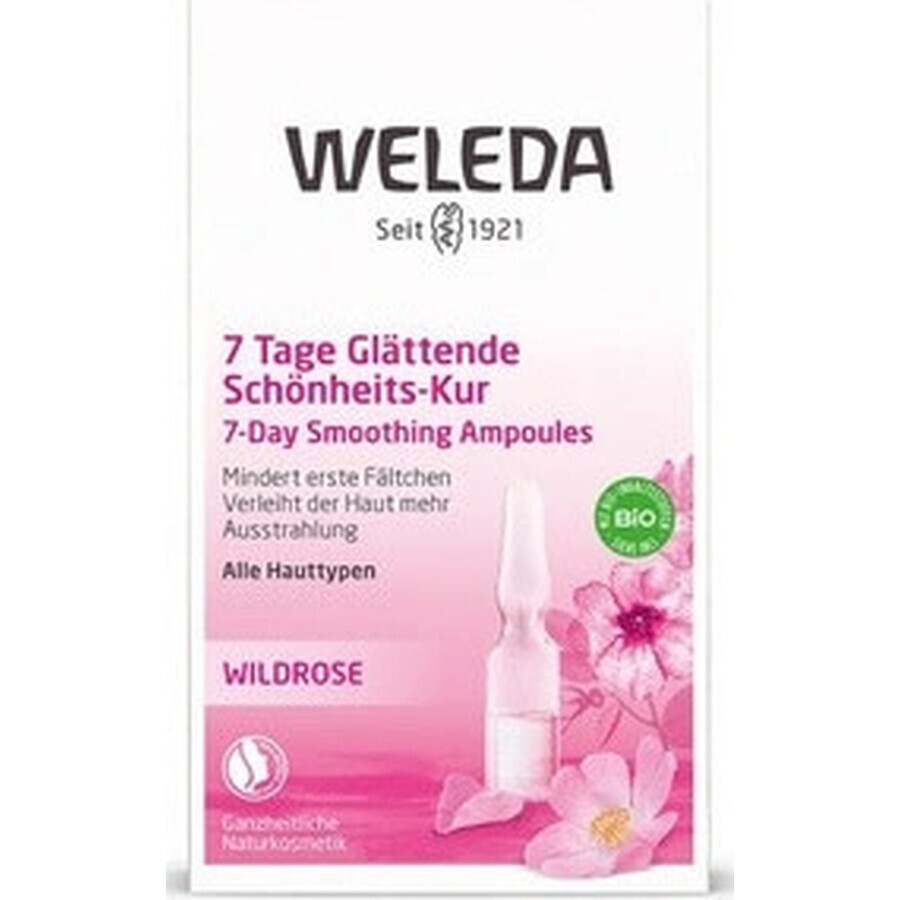 Olio per il viso WELEDA ROSE in fiale 7×0,8 ml, olio per il viso in fiale