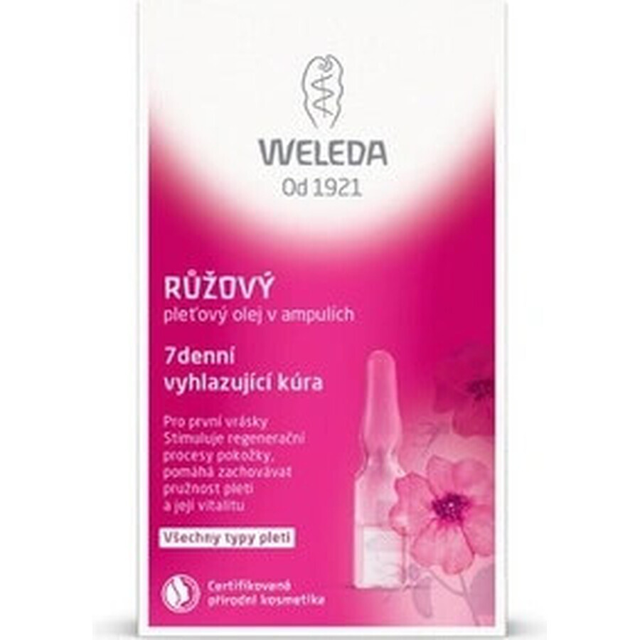 Olio per il viso WELEDA ROSE in fiale 7×0,8 ml, olio per il viso in fiale