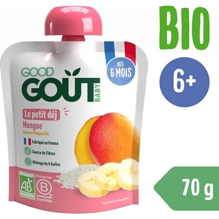 Good Gout Organic Mango Breakfast 1×70 g, buzunar mango