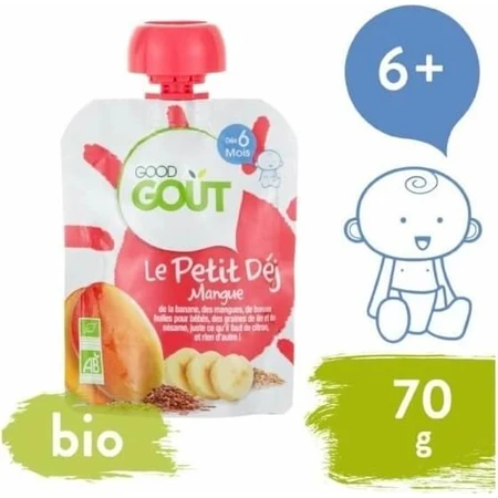 Good Gout Bio Mango Ontbijt 1×70 g, zakje mango