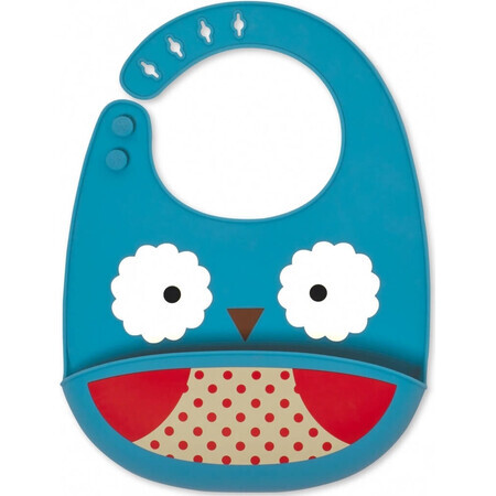 Zoo silicone bib owl owl 1×1 pc, silicone bib