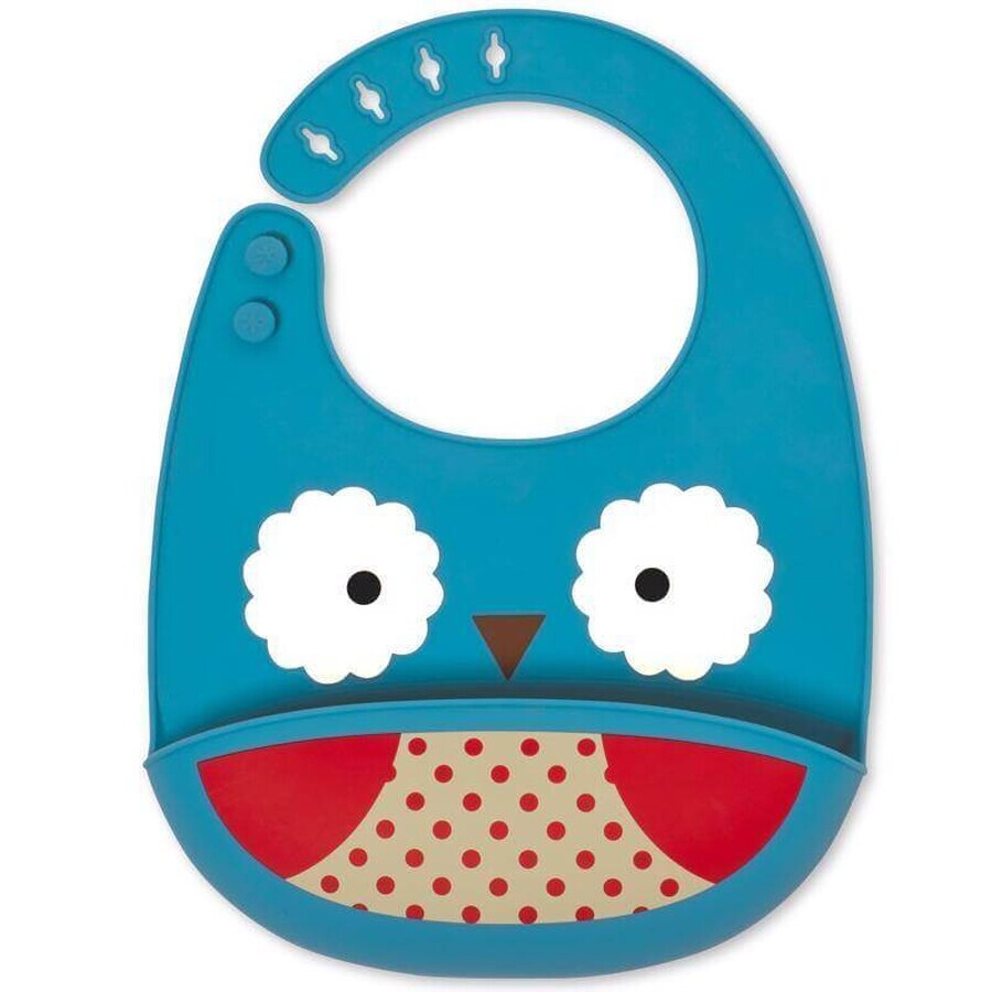 Zoo silicone bib owl owl 1×1 pc, silicone bib