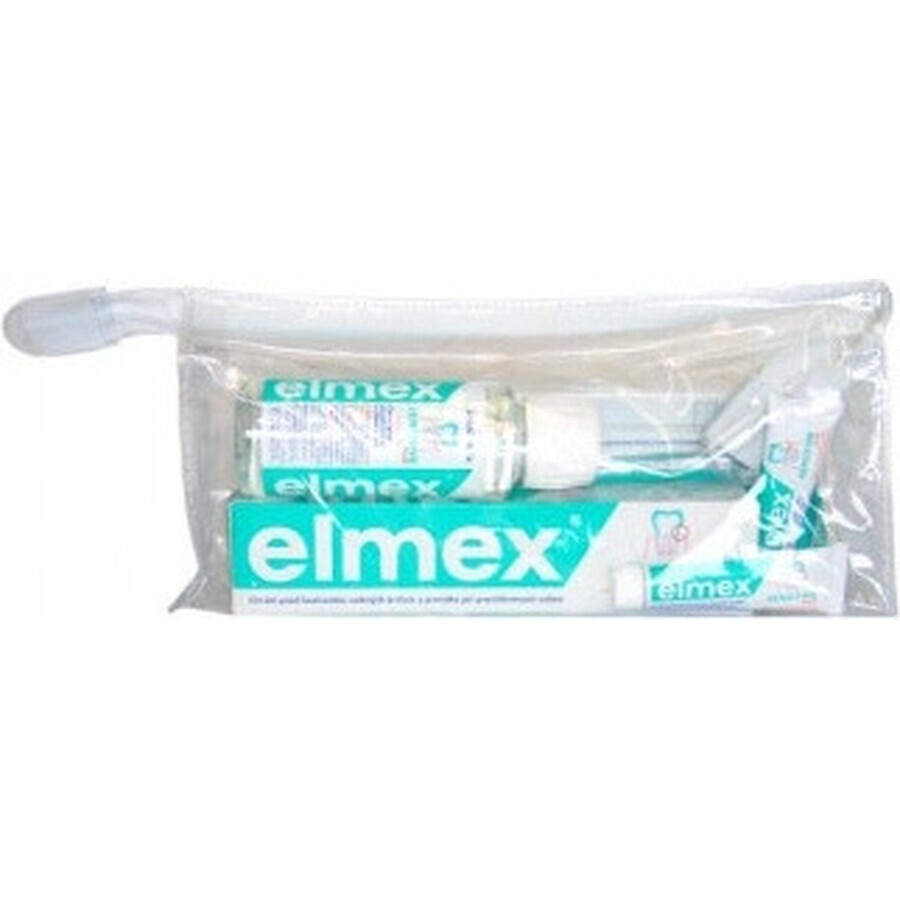 Elmex Sensitive set in travel bag 1×1 set, dentifrice 75 ml + dentifrice 20 ml + brosse à dents