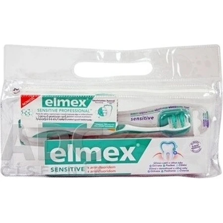 Elmex Sensitive set in travel bag 1×1 set, toothpaste 75 ml + toothpaste 20 ml + toothbrush