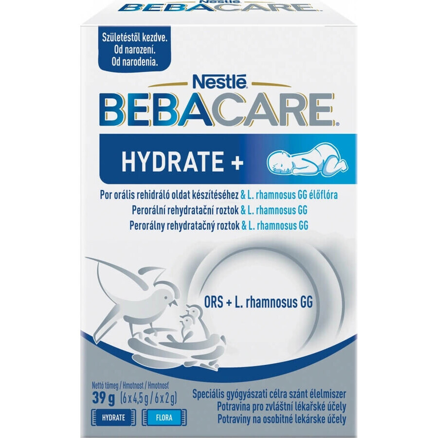 BEBACARE HYDRATE+ (from birth) 1×39 g, rehydration solution with lactic acid bacteria