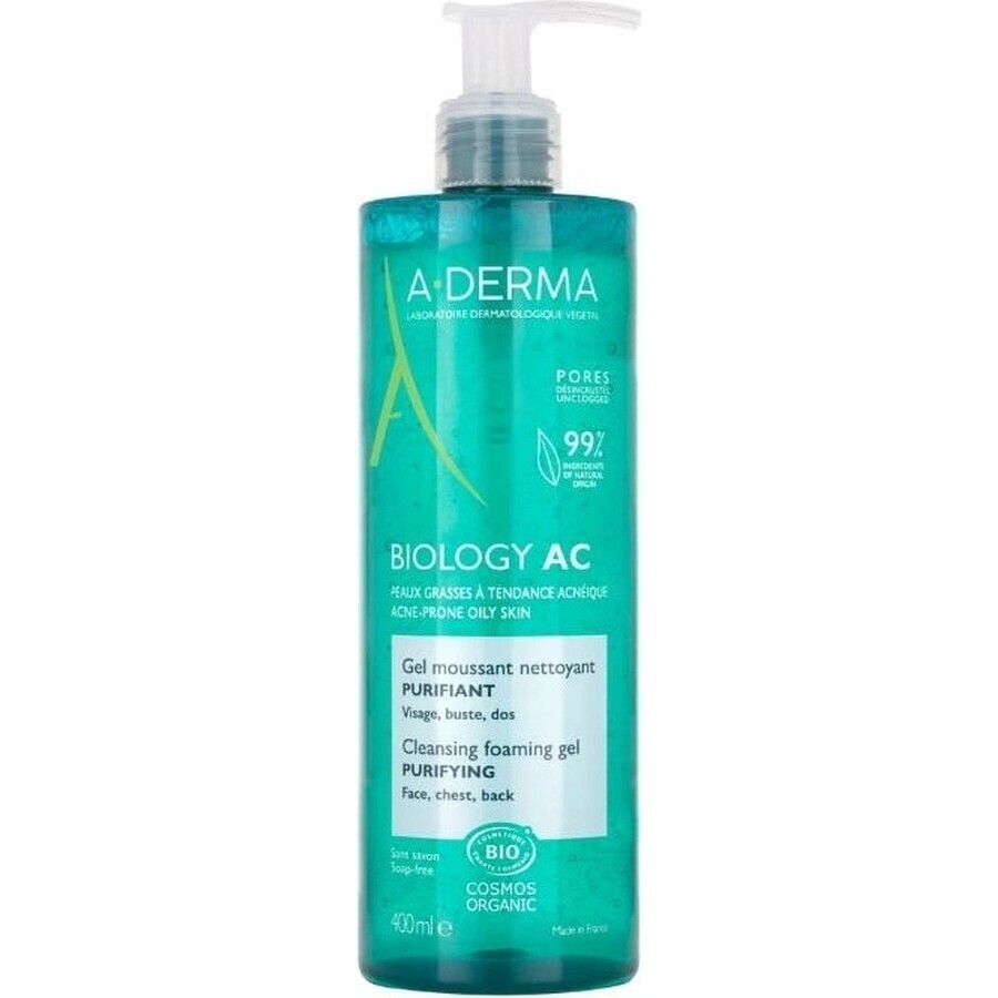 A-DERMA BIOLOGY AC Gel detergente schiumogeno per pelli acneiche 1×400 ml gel, gel detergente per pelli acneiche