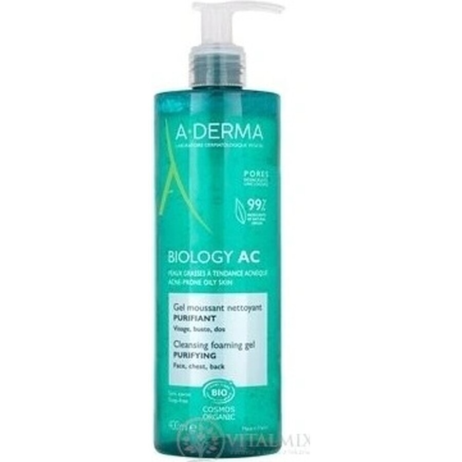 A-DERMA BIOLOGY AC Gel detergente schiumogeno per pelli acneiche 1×400 ml gel, gel detergente per pelli acneiche