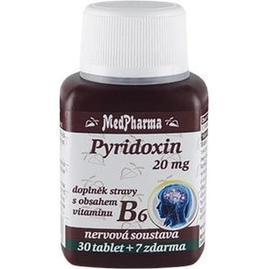 MedPharma PYRIDOXIN 20 mg (Vitamin B6) 1×37 tbl, 30+7 frei