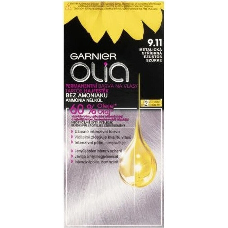 Garnier Olia permanente haarkleuring 9.11 zilver metallic 1×1 set, permanente haarkleuring