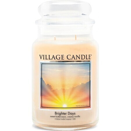 Village Candle Geurkaars in glas - Brighter Days - Vrolijkere dagen, groot 1×1 st