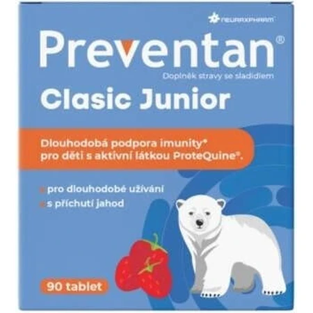 Neuraxpharm Preventan Clasic Junior, strawberry flavor, 90 tbl 1×90 tbl, food supplement
