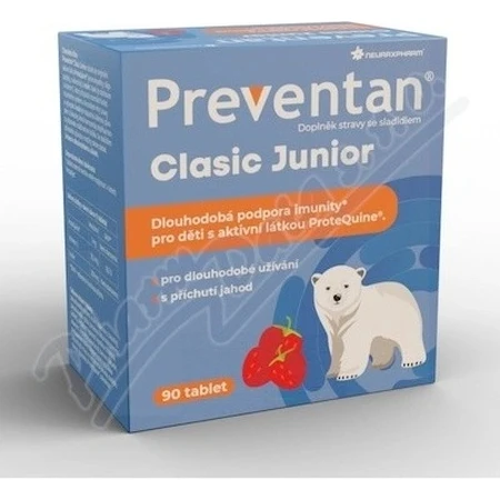 Neuraxpharm Preventan Clasic Junior, strawberry flavor, 90 tbl 1×90 tbl, food supplement
