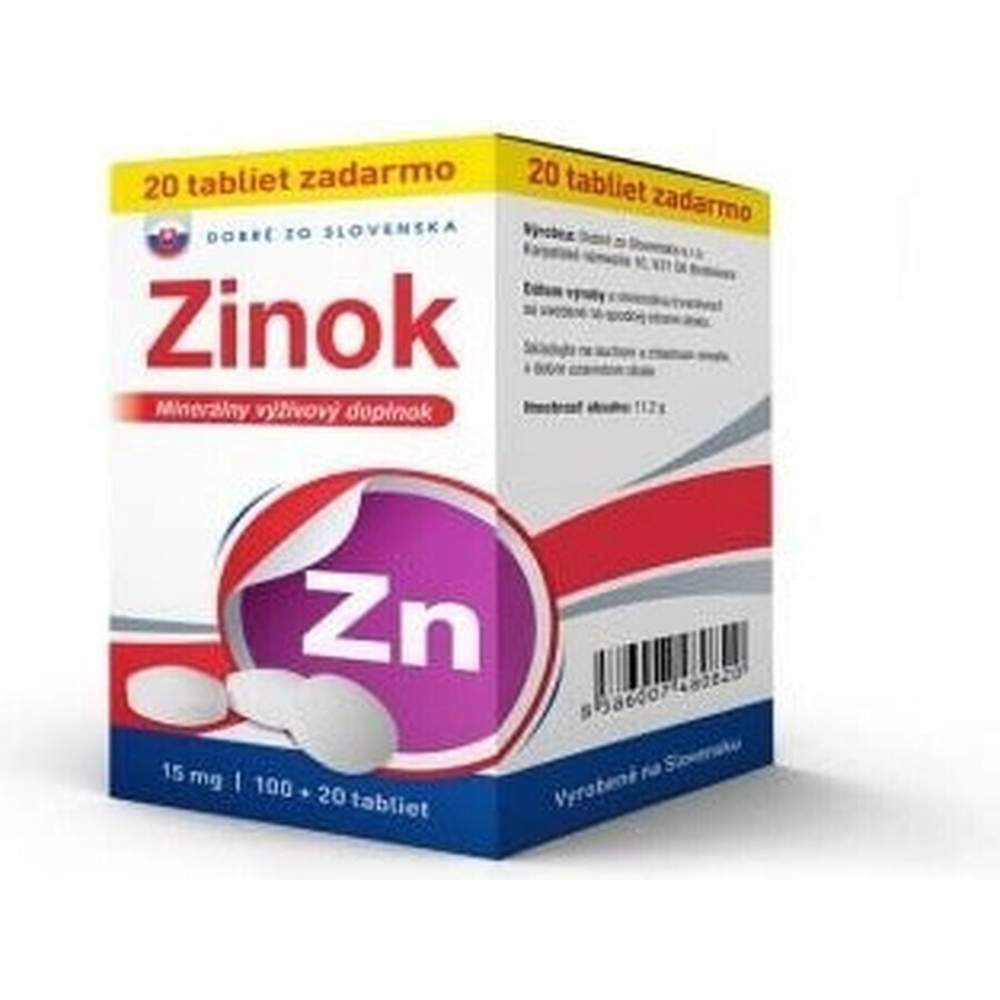 Good from Slovakia Zinc 15 mg 1×120 tbl, zinc