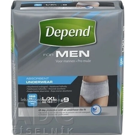 DEPEND NORMAL L/XL pentru bărbați 1×9 buc, chiloți extensibili