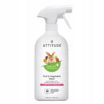 ATTITUDE Detergent fără parfum pentru fructe și legume cu spray 1×800 ml , detergent pentru fructe