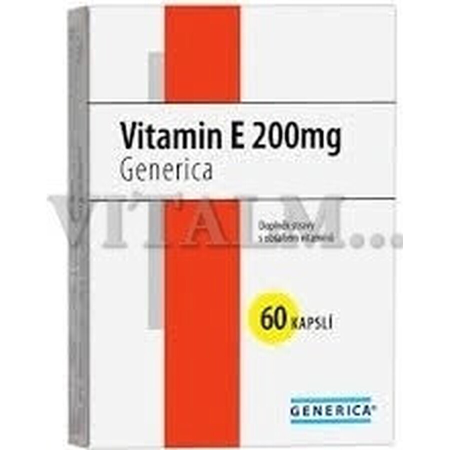 GENERICA Vitamine E 200 U.I. 1×60 cps, voedingssupplement