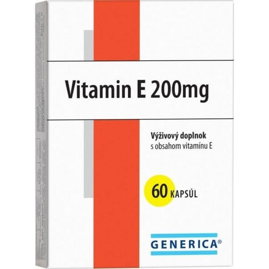 GENERICA Vitamine E 200 U.I. 1×60 cps, voedingssupplement