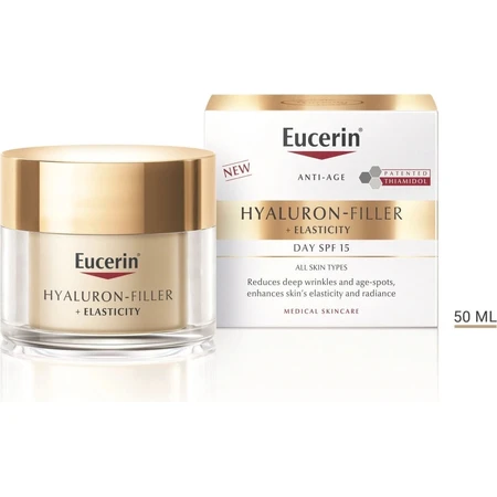 Eucerin HYALURON-FILLER+ELASTICITY krem na dzień 1×50 ml, wypełnia głębokie zmarszczki: ceny i cechy