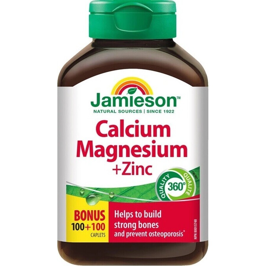 JAMIESON CALCIUM, MAGNESIUM WITH ZINC 1×200 tbl, calcium + magnesium + zinc