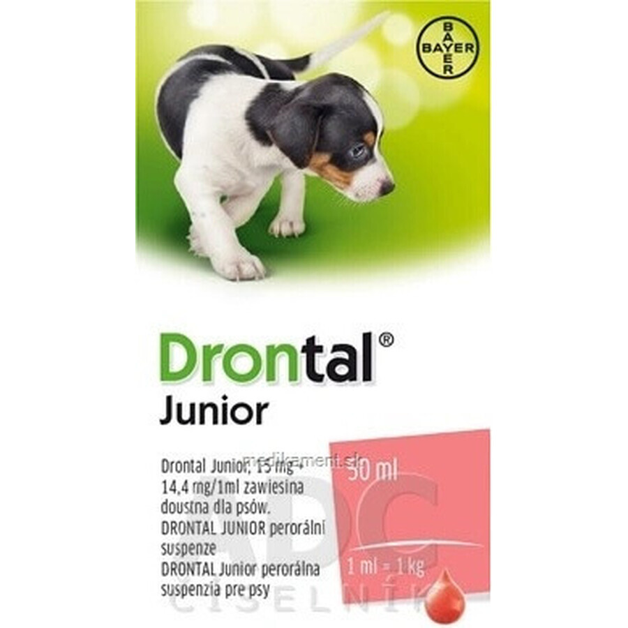 Drontal Junior 1×50 ml, orale suspensie voor honden