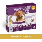 Vectra 3D spot-on per cani XS (1,5-4 kg) 1×3 pezzi, spot-on contro i parassiti