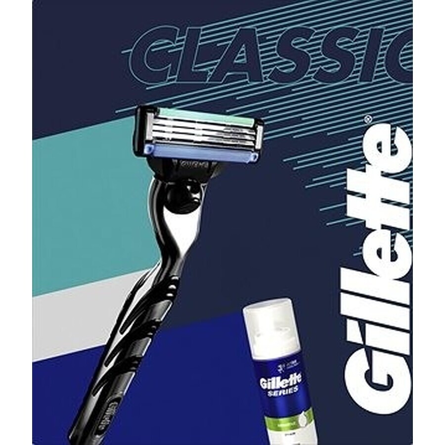 Gillette Mach3 Start scheerapparaat + Series 100 ml scheerschuim, cadeauset 1×1 pc, scheerset voor mannen