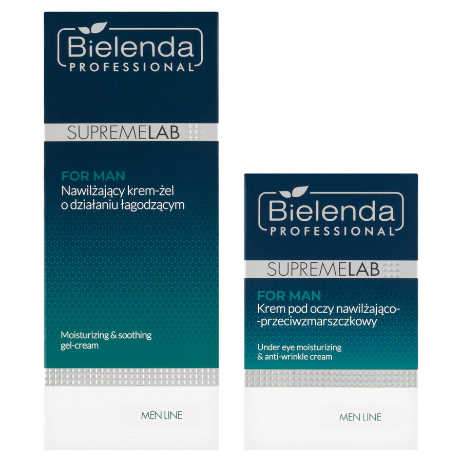 Set Bielenda Supremelab Men Line, gel-gezichtscrème 50 ml + oogcrème 15 ml